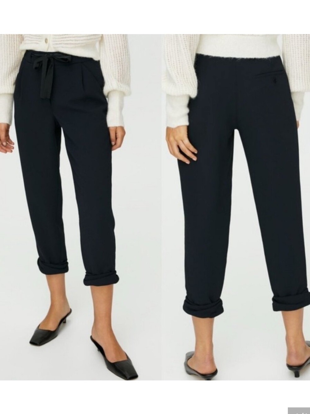 Wilfred Allant Black Relaxed Tie-Waist Pants